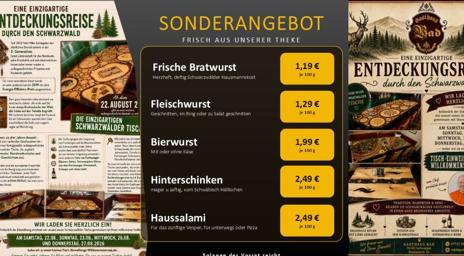 Sonderangebot mit Landjäger im Winterlichen Schwarzwald